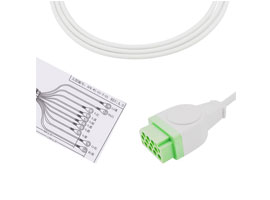 A1030-EE1 쉴러 호환 EKG 케이블 DB-15 커넥터 10KΩ IEC 바나나