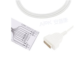 A1028-EE1 GE Healthcare 호환 EKG 케이블 DB-15 커넥터 4.7KΩ AHA 스냅