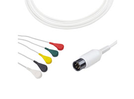 A5037-EC0 AAMI 호환 직접 연결 ECG 케이블 5 리드 스냅 IEC 6pin
