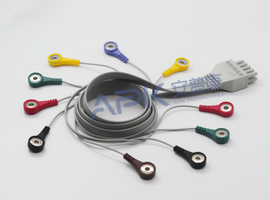 A54HEC10IK ECG 홀터 케이블 10 리드 케이블 스냅, IEC